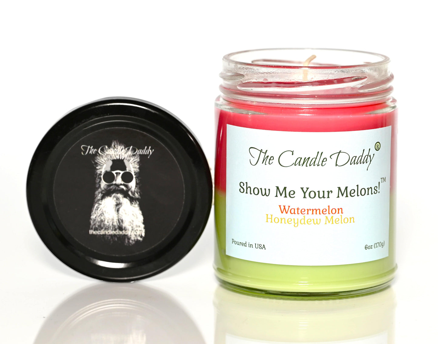 Show Me Your Melons- Watermelon- Honeydew - 6 Ounce Jar Candle- 40 Hour Burn Time