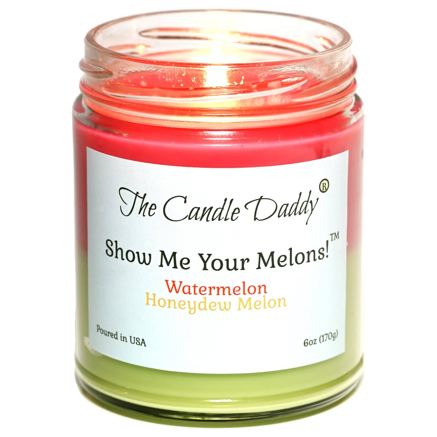 Show Me Your Melons- Watermelon- Honeydew - 6 Ounce Jar Candle- 40 Hour Burn Time