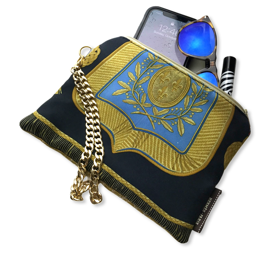 Poste et Cavalerie Vintage Silk Scarf Wristlet Bag Grand