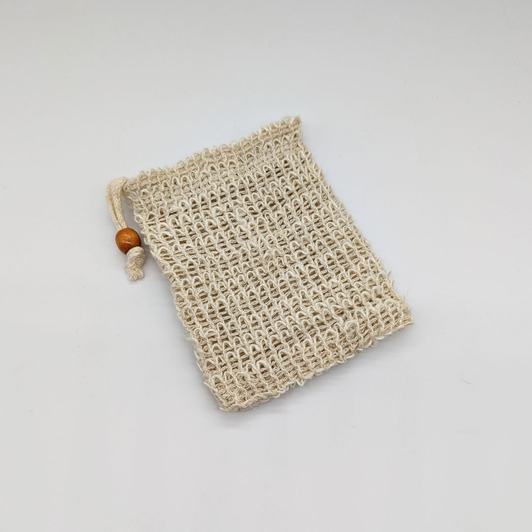 Sisal Exfoliating Soap Pouch with Wooden Bead - Concordia Style Boutique