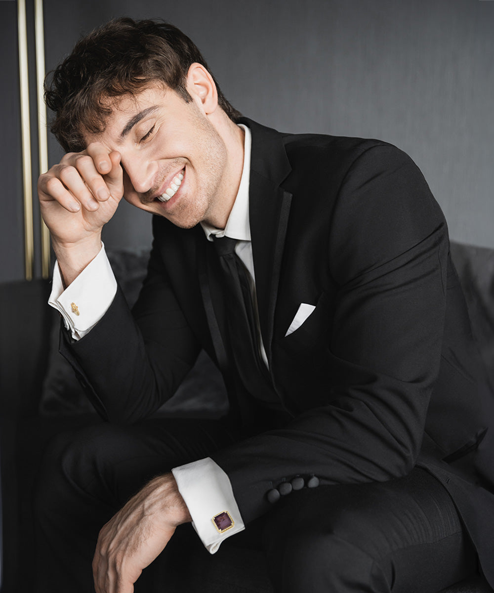 Vittorio Vico Large Big Square Crystal Colorstone Cufflinks: CL 70XX Series - Concordia Style Boutique