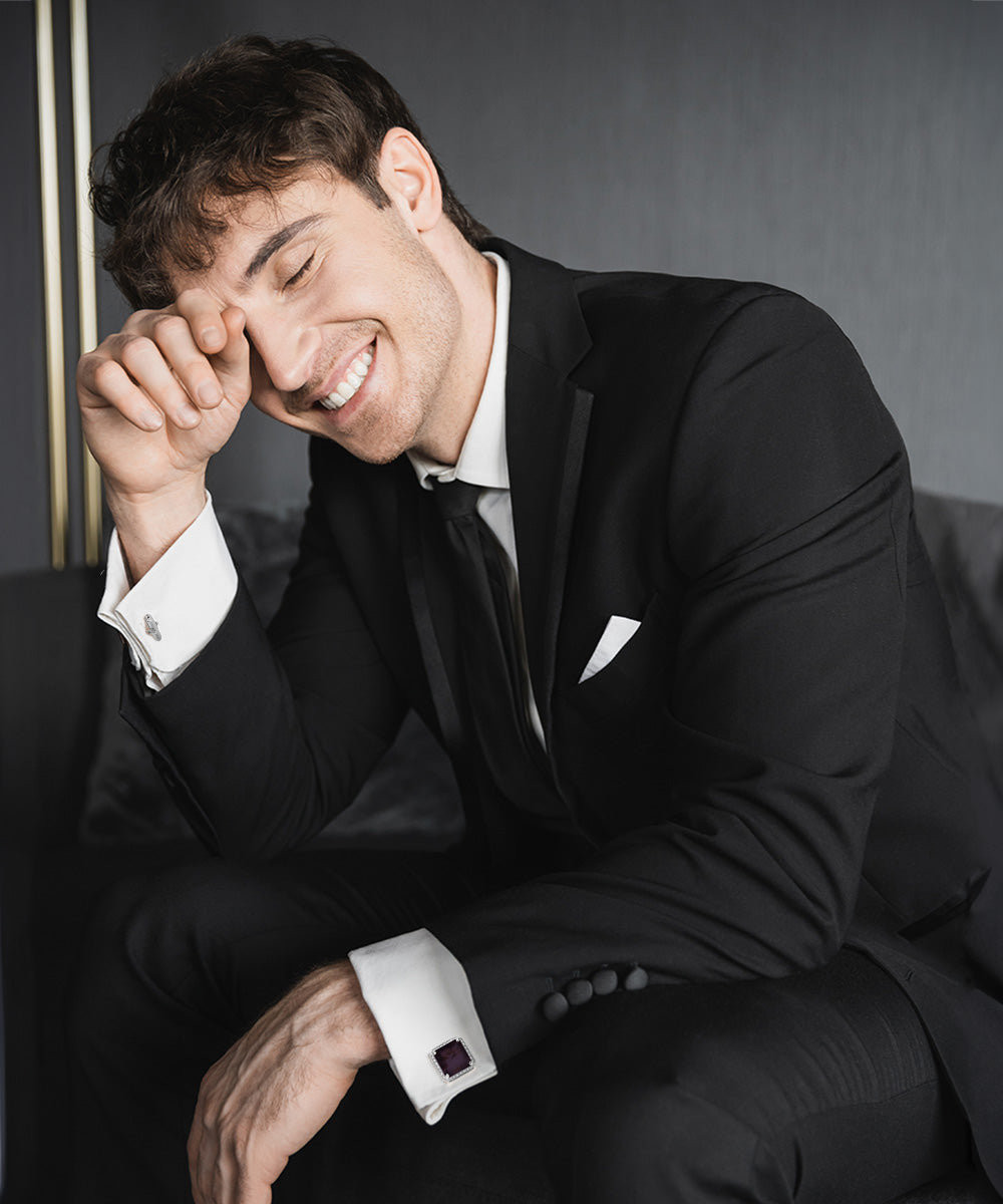 Vittorio Vico Large Big Square Crystal Colorstone Cufflinks: CL 70XX Series - Concordia Style Boutique