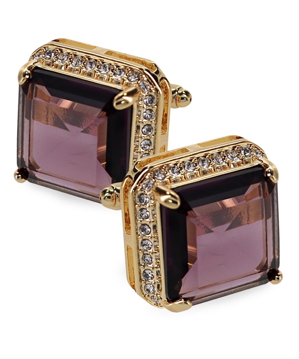 Vittorio Vico Large Big Square Crystal Colorstone Cufflinks: CL 70XX Series - Concordia Style Boutique