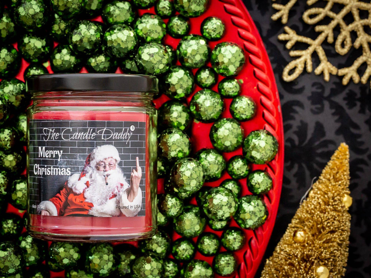 Merry Christmas (Santa Bird) Holiday Candle - Funny Christmas Day Scented Candle - Funny Holiday Candle for Christmas, New Years - Long Burn Time, Holiday Fragrance, Hand Poured in USA - 6oz