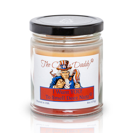 I Want You...To Smell Deez Nutz - 4th of July Edition -  Banana Nut Bread SCENTED - 6 OUNCE JAR DOUBLE POUR CANDLE- 40 HOUR BURN TIME