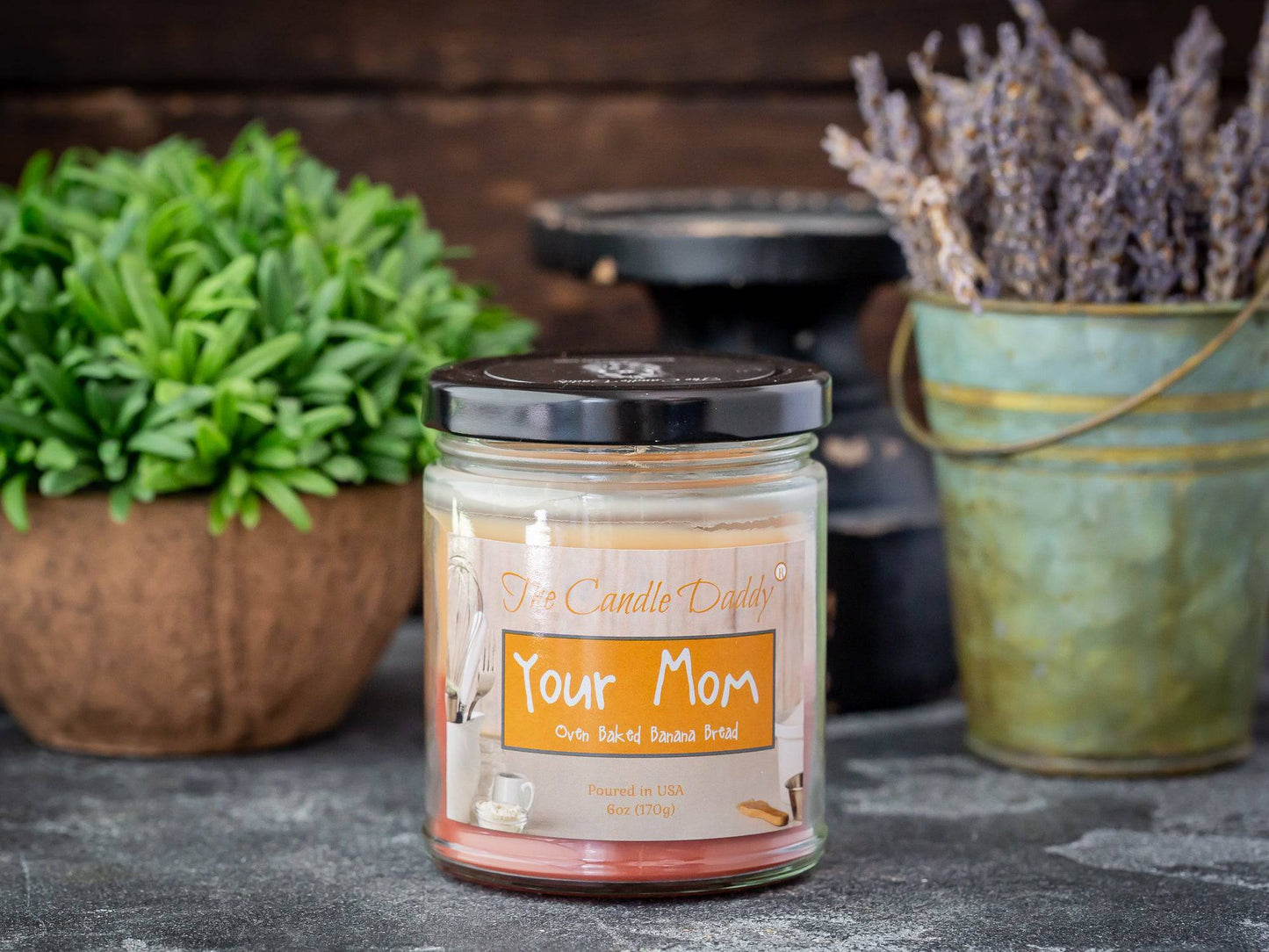 Your Mom - Oven Baked Banana Bread Scented -  Funny Double Pour 6 Oz Jar Candle - 40 Hour Burn Time