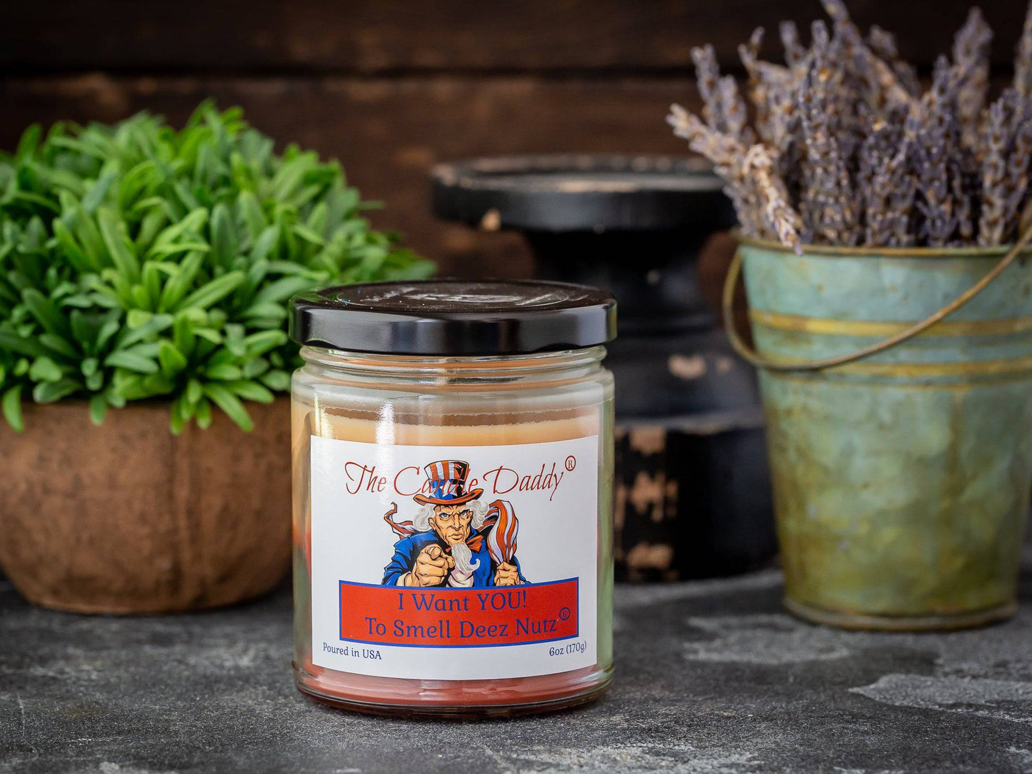 I Want You...To Smell Deez Nutz - 4th of July Edition -  Banana Nut Bread SCENTED - 6 OUNCE JAR DOUBLE POUR CANDLE- 40 HOUR BURN TIME