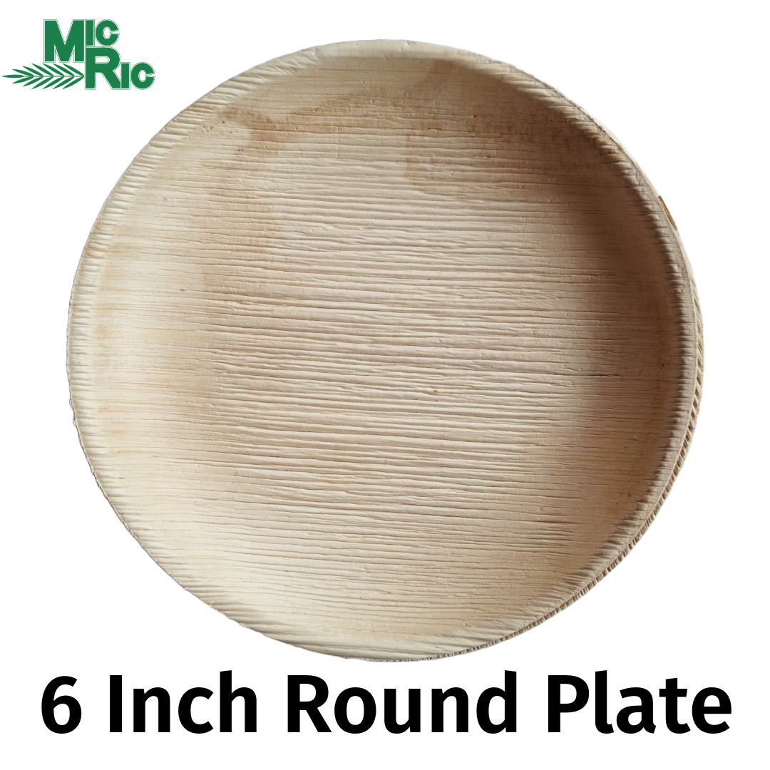 Palm leaf  6 Inch Round Plate (600 Pack) 0.25 each