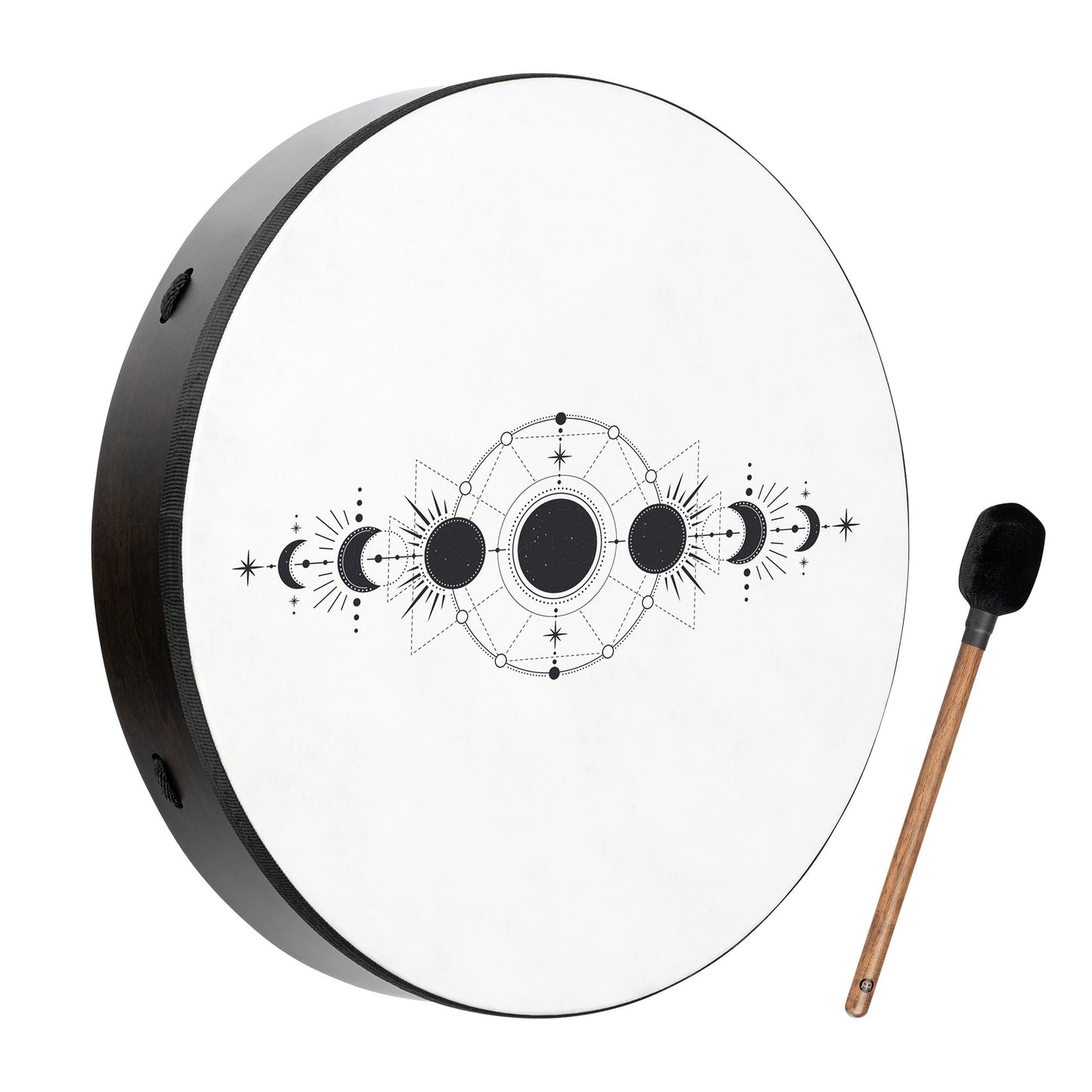 20" Ritual Drum, Moon Phases, True Feel Synthetic Head