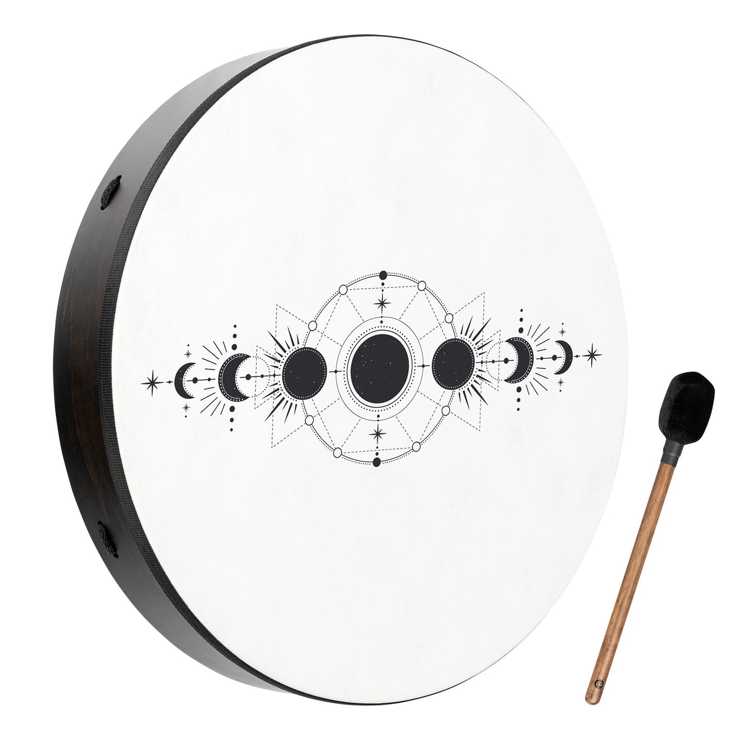 22" Ritual Drum, Moon Phases, True Feel Synthetic Head