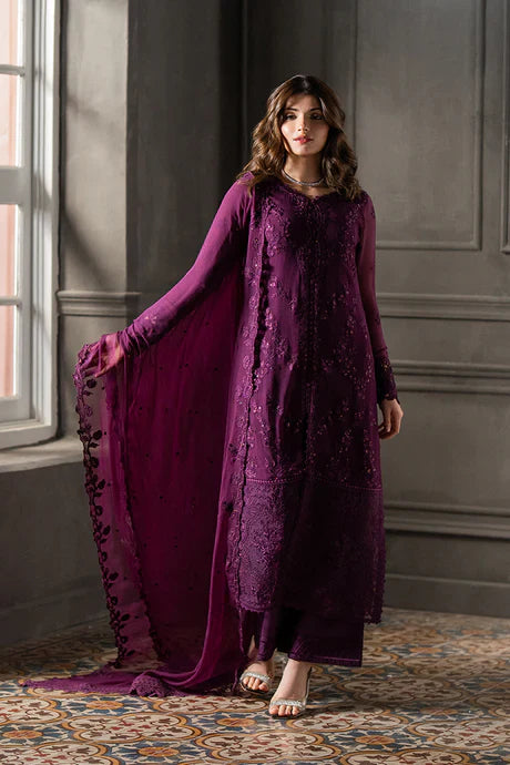 Azure - Rose Noir 3 Piece Embroidered Chiffon