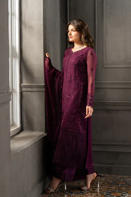 Azure - Rose Noir 3 Piece Embroidered Chiffon