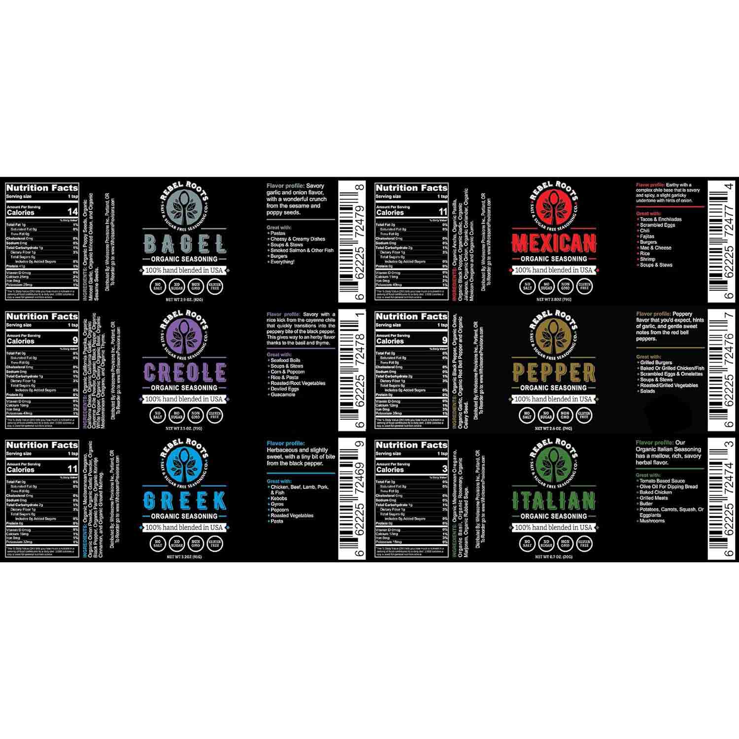 Salt Free Seasonings - Sugar Free, Organic, Non-GMO Seasoning Blends - Concordia Style Boutique