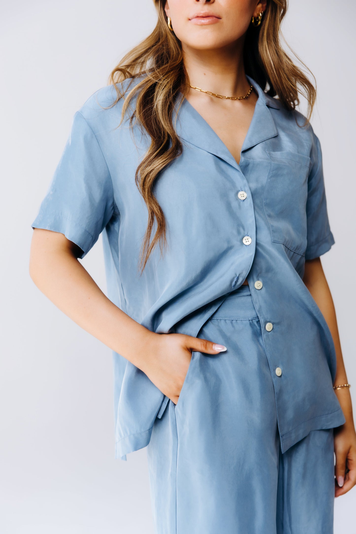 Washable Silk Wide-Leg Pants