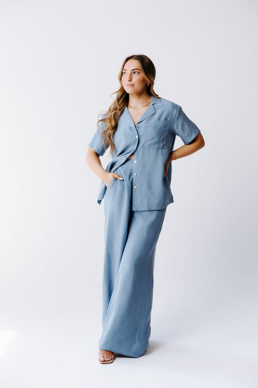 Washable Silk Wide-Leg Pants