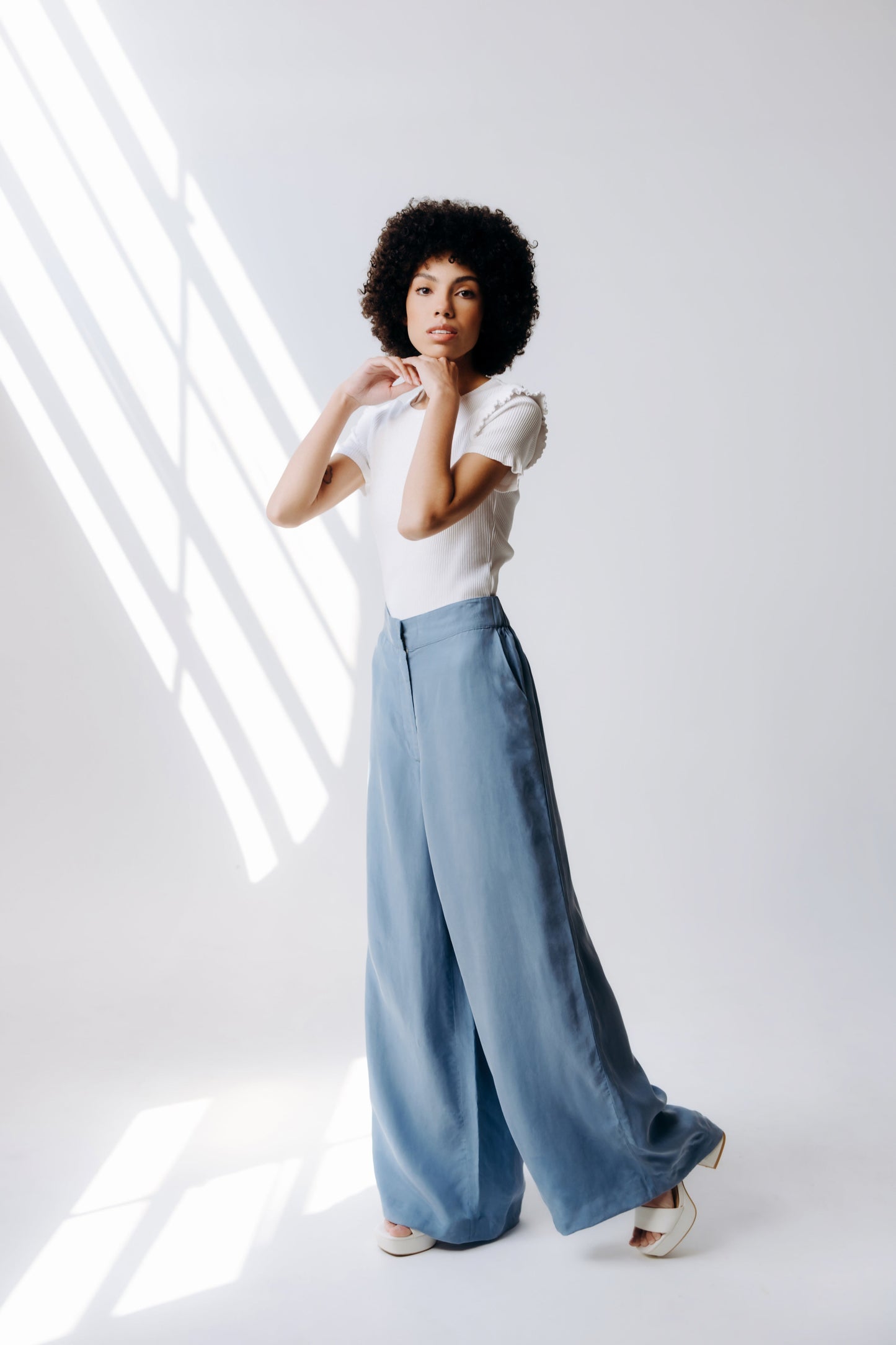 Washable Silk Wide-Leg Pants