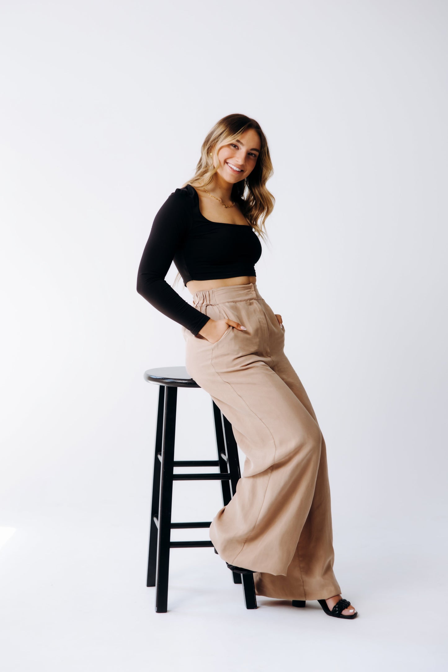 Washable Silk Wide-Leg Pants