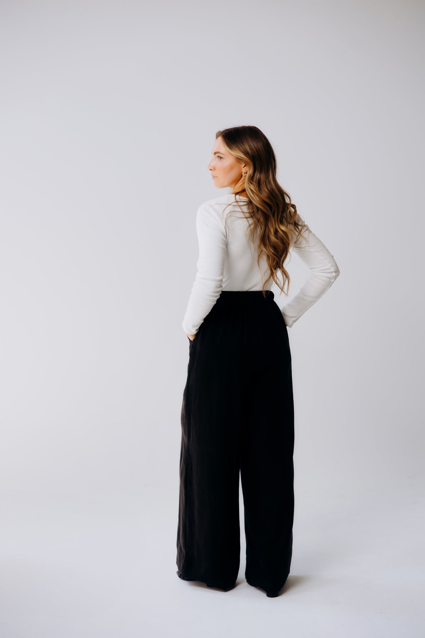 Washable Silk Wide-Leg Pants