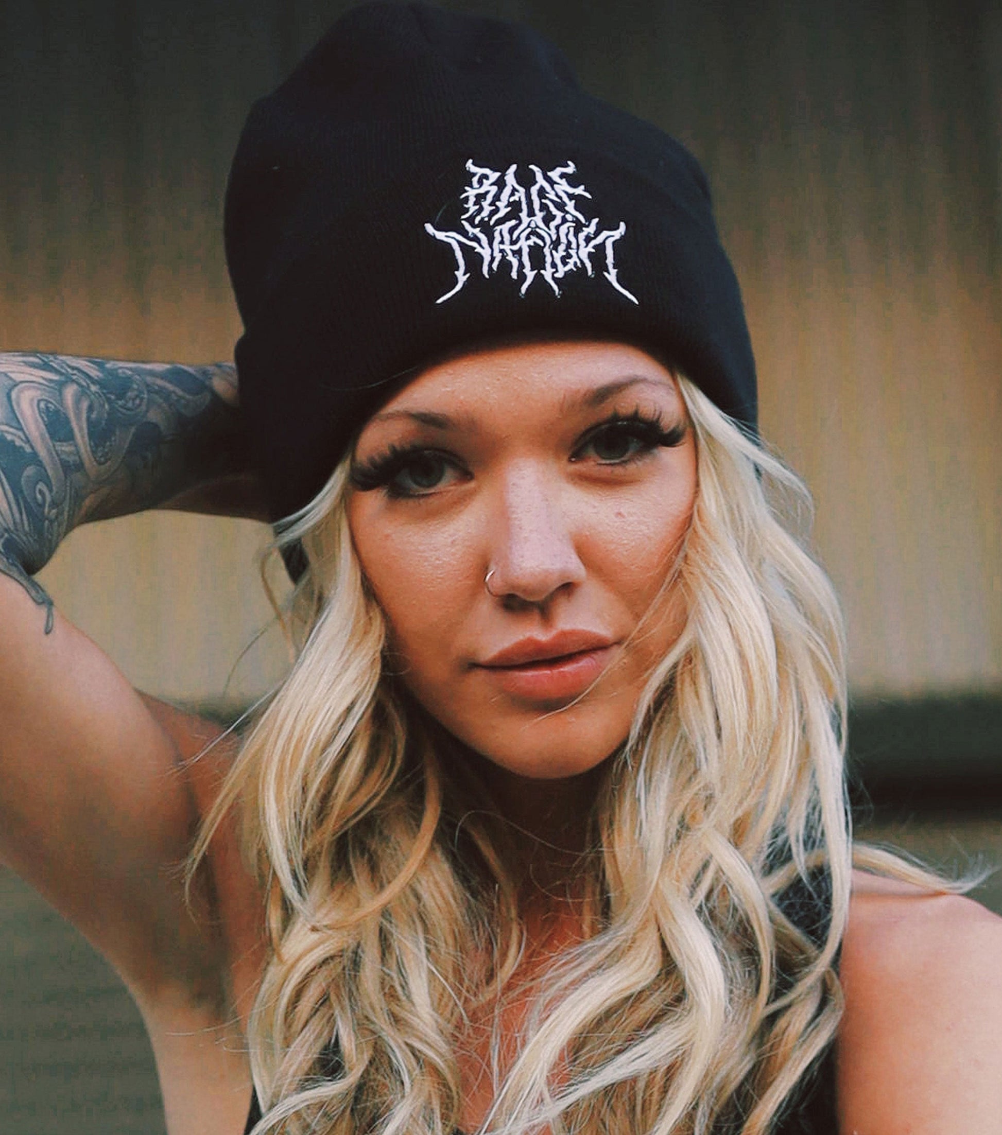 END THE HATE V1 • Metal Logo Knit Beanie - Concordia Style Boutique