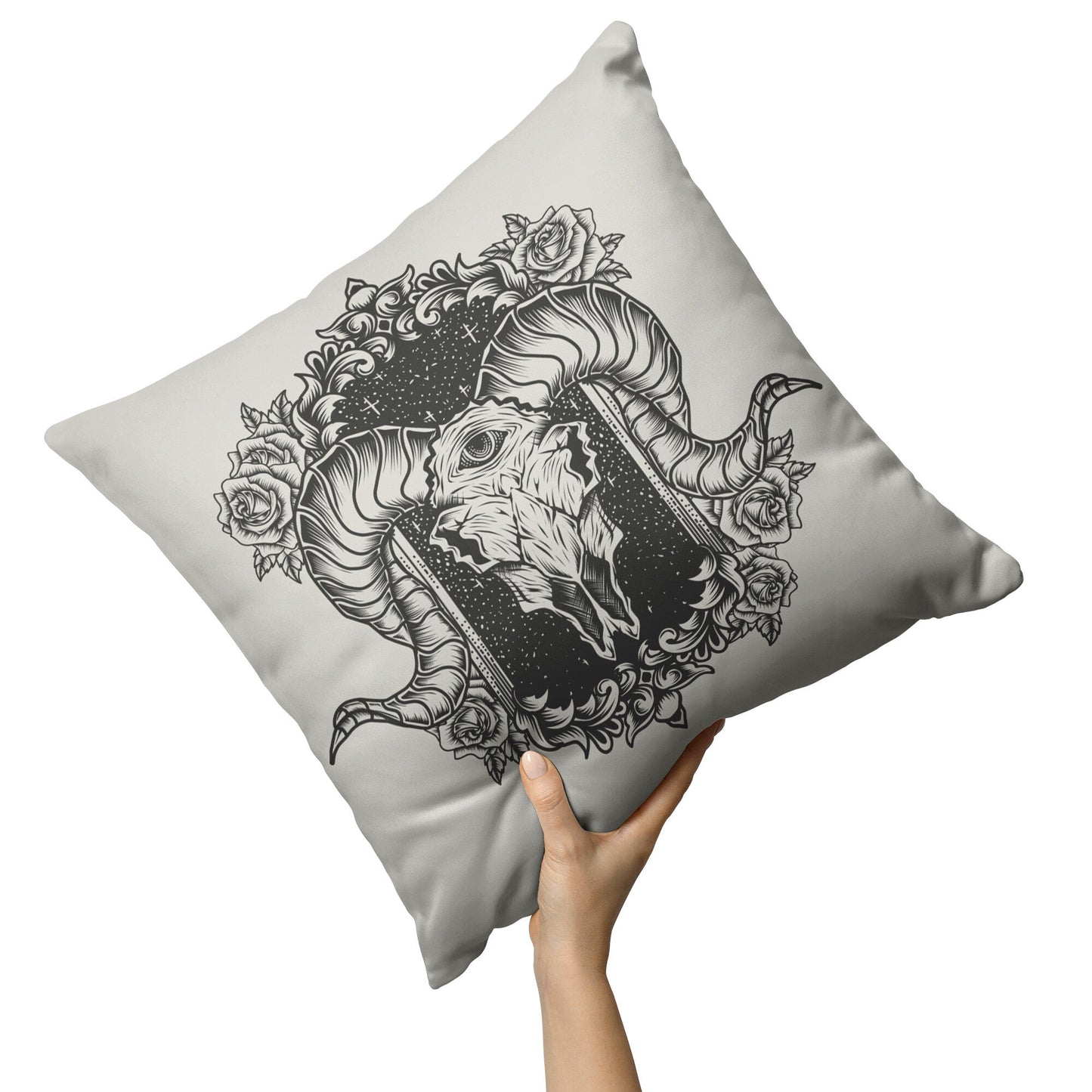 "Ram Skull" Throw Pillow