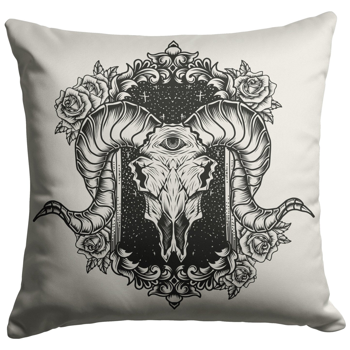 "Ram Skull" Throw Pillow