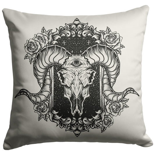 "Ram Skull" Throw Pillow