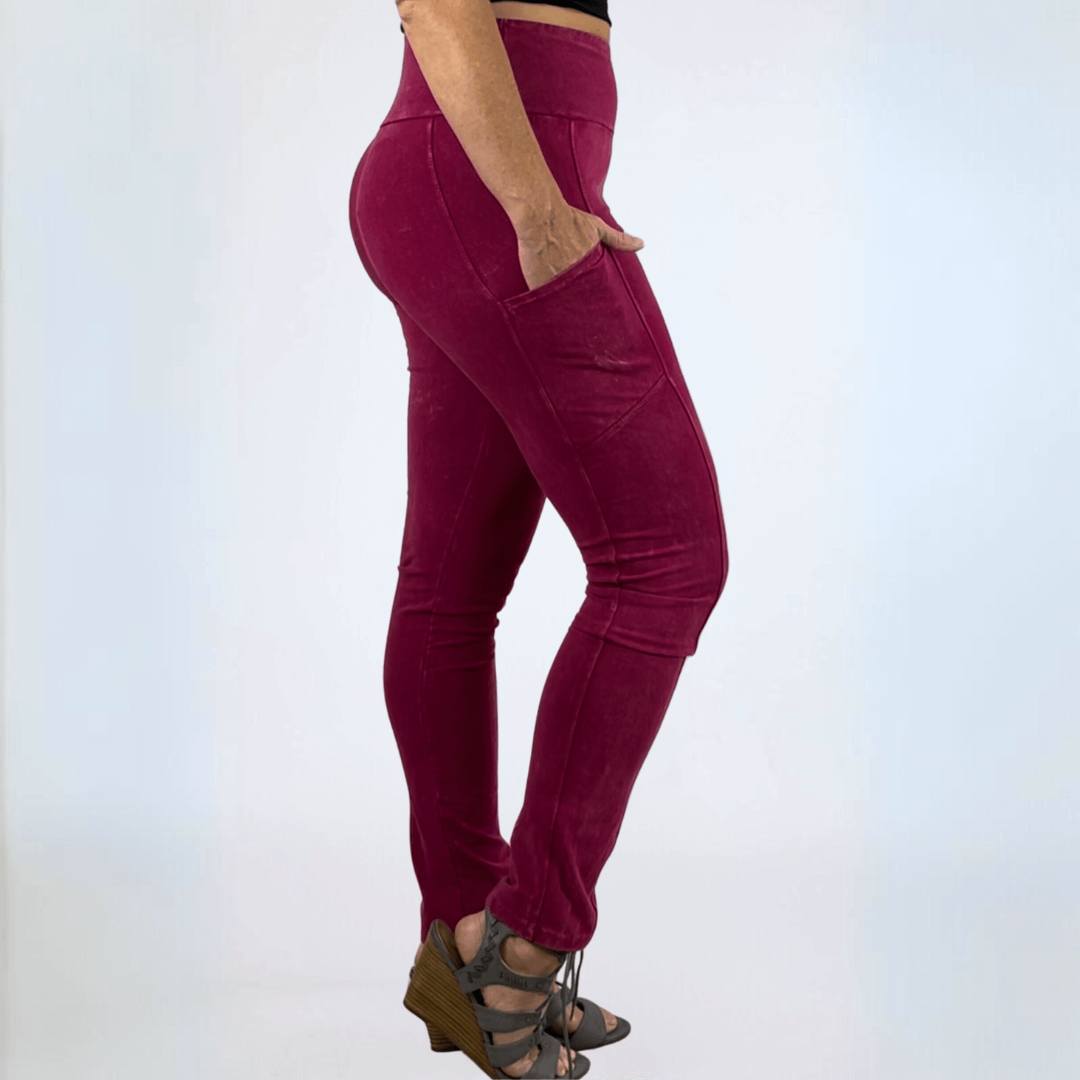 A Perfect Fit Mineral Washed Pocket Leggings Made in USA - Concordia Style Boutique