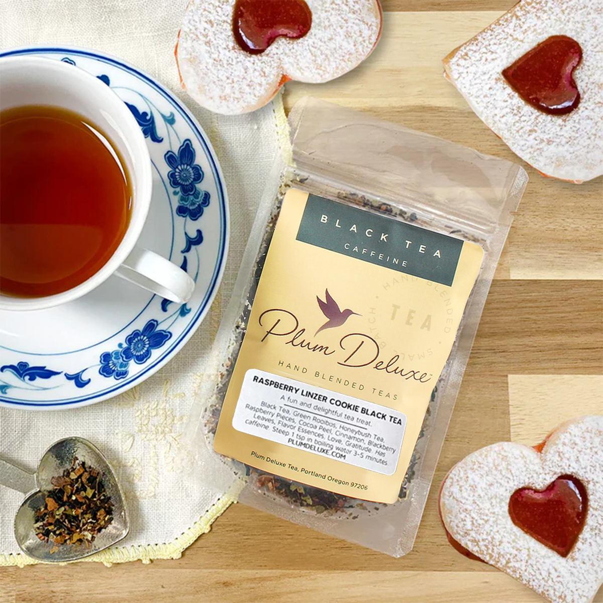 Raspberry Linzer Cookie Dessert Tea - Concordia Style Boutique
