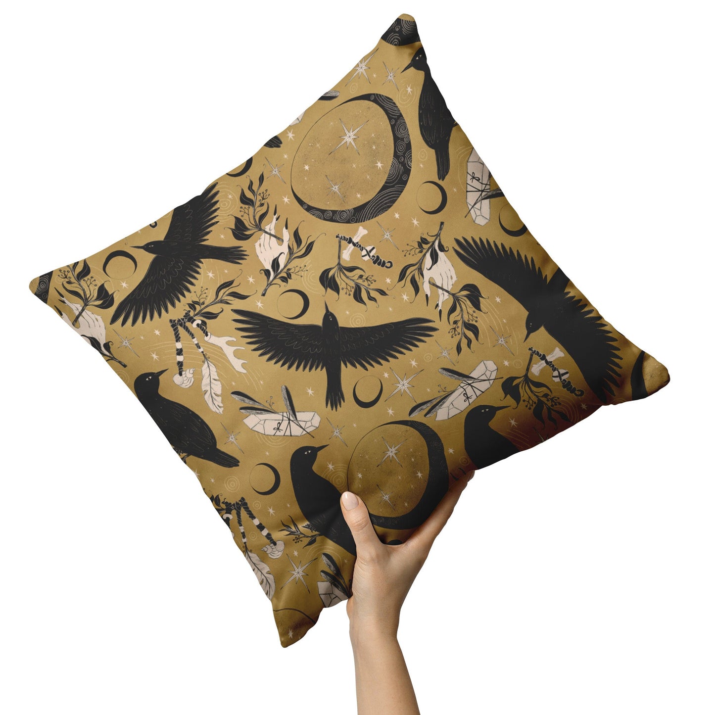 "Raven Moon" Throw Pillow