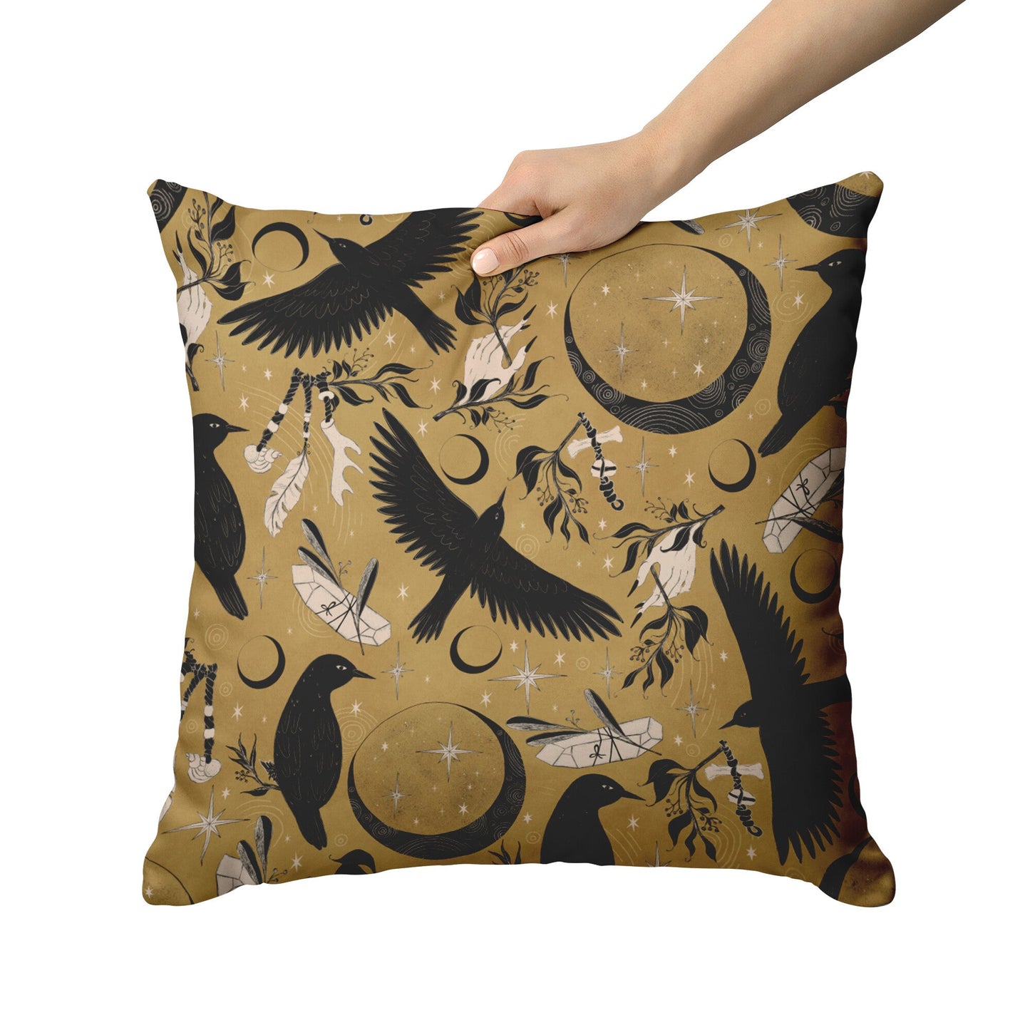 "Raven Moon" Throw Pillow