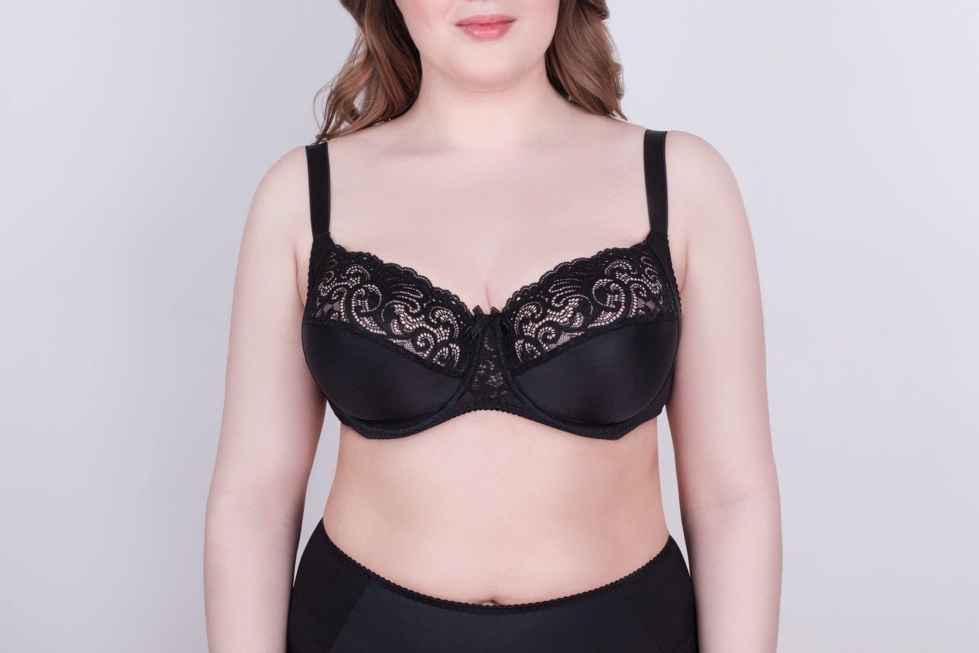 Bra Milavitsa 120151 - Elastic & Lace, Double-Segment Cups, Wide Straps - Concordia Style Boutique