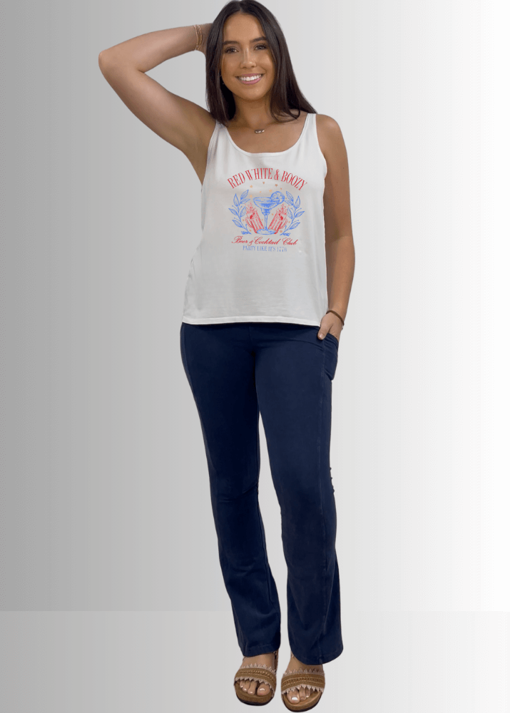 Red White Boozy Graphic Cotton Premium Tank - Concordia Style Boutique