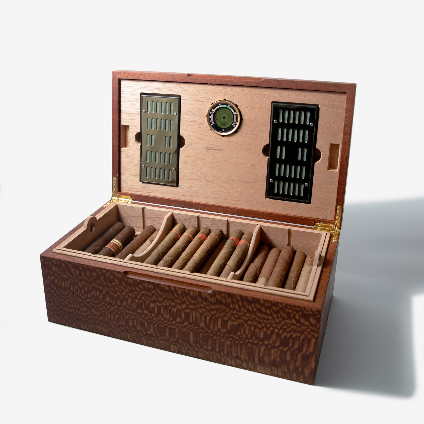 Cigar Humidor - Lacewood with Spanish Cedar Lining - 80 Capacity