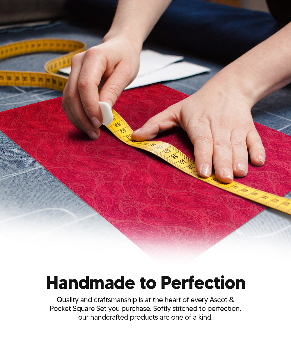 Vittorio Farina Men's Woven Pasiley Ascot & Pocket Square