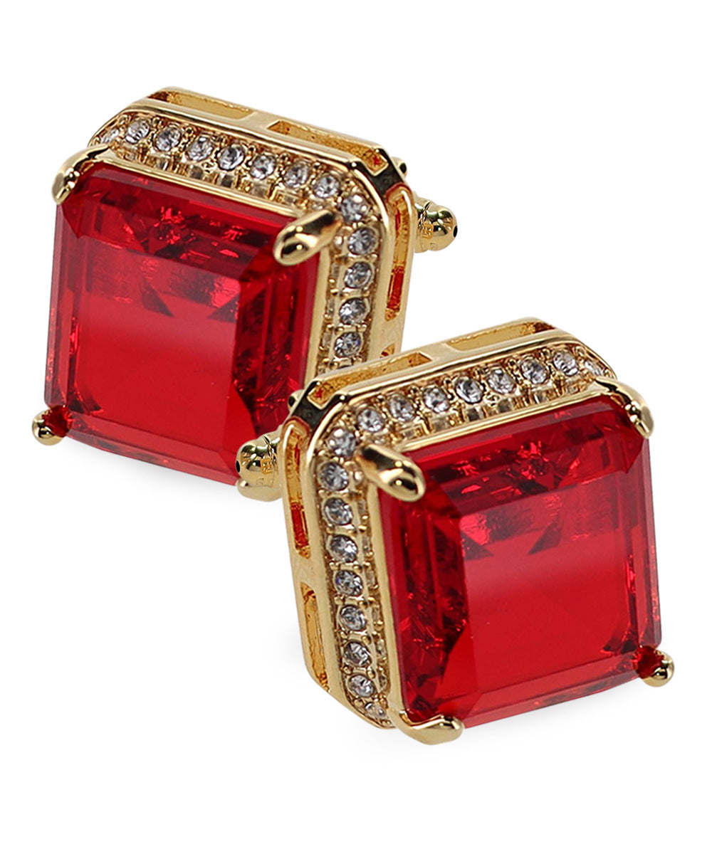 Vittorio Vico Large Big Square Crystal Colorstone Cufflinks: CL 70XX Series - Concordia Style Boutique