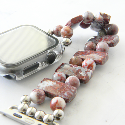 Red Lightning Agate Watch Band for Apple