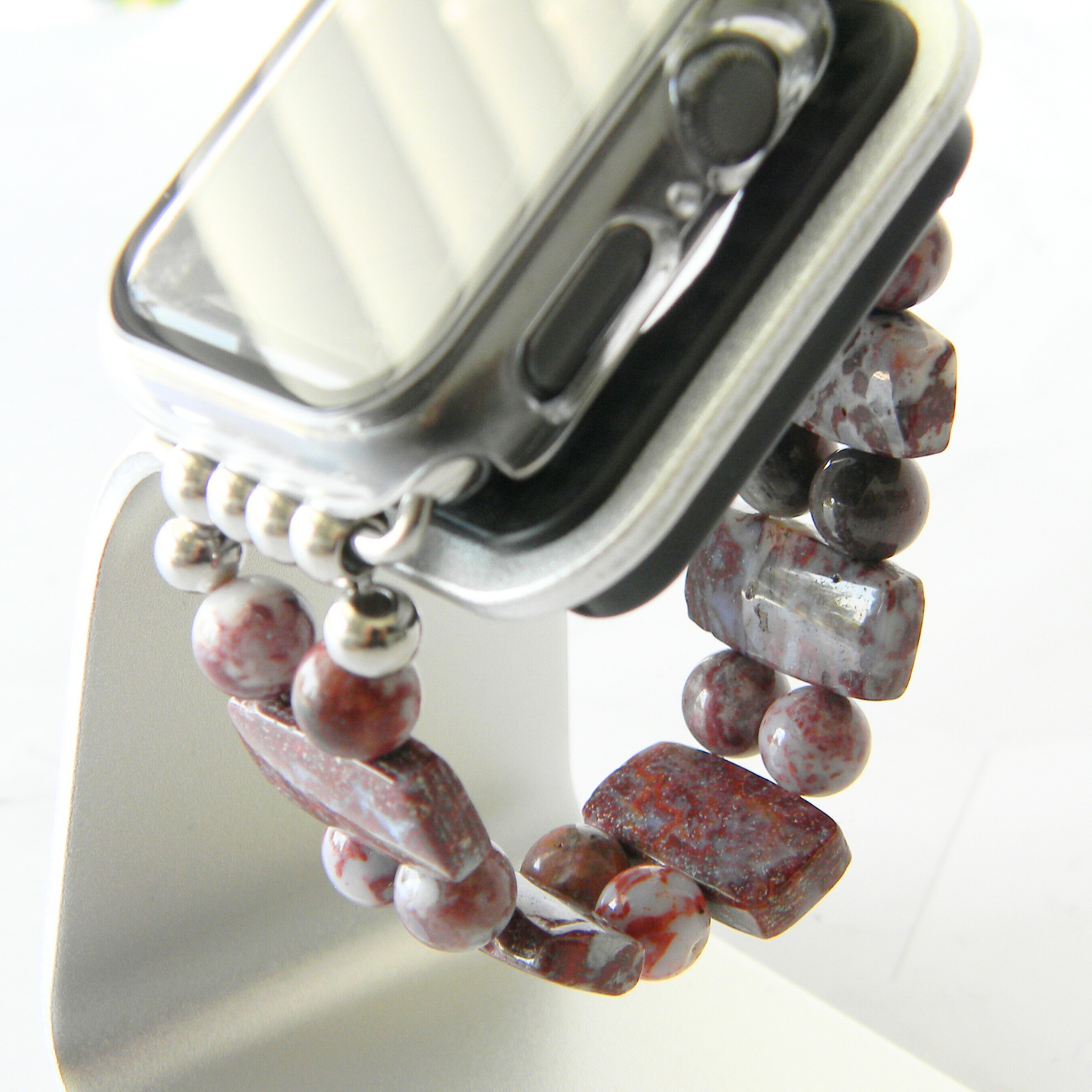 Red Lightning Agate Watch Band for Apple