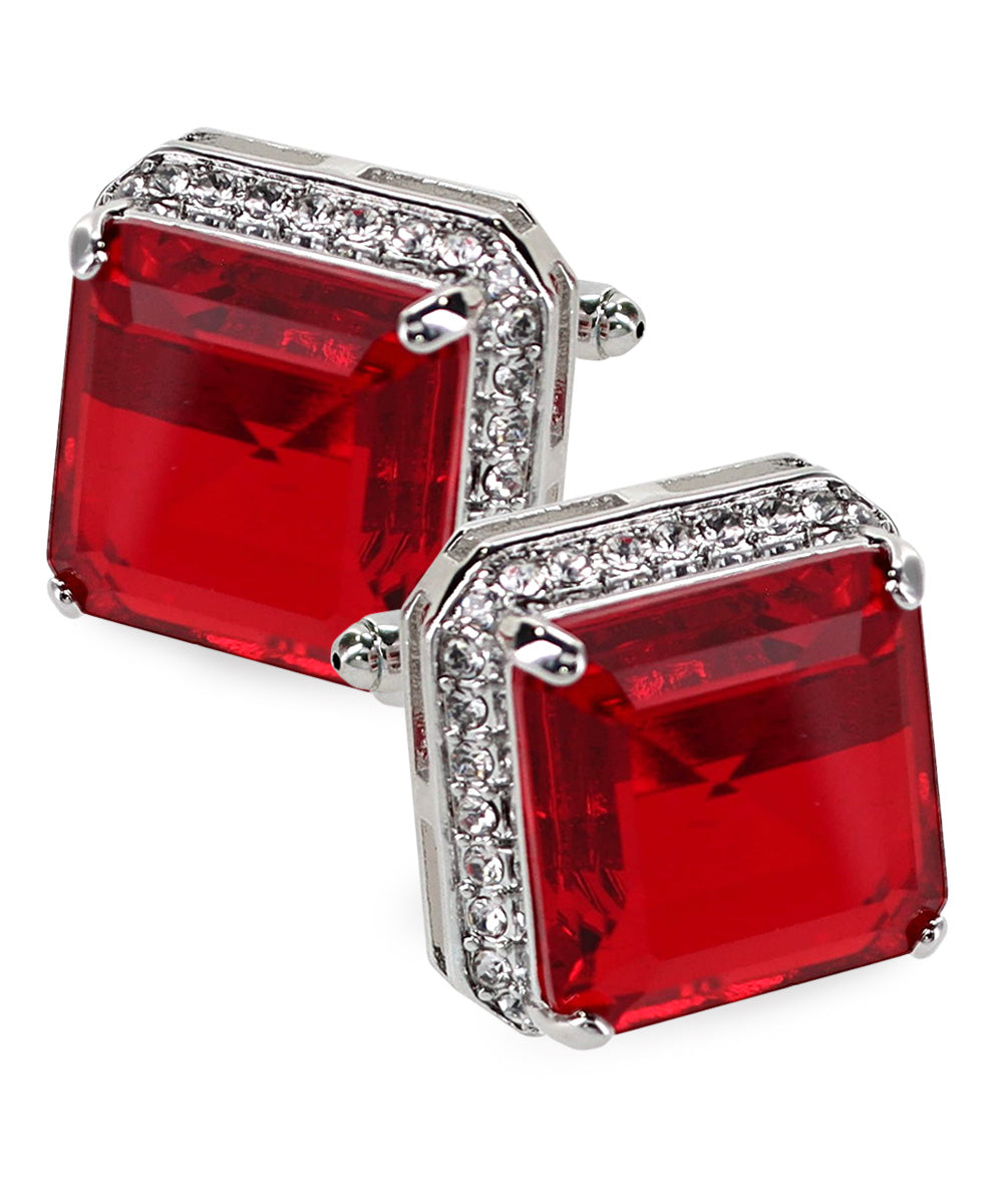 Vittorio Vico Large Big Square Crystal Colorstone Cufflinks: CL 70XX Series - Concordia Style Boutique