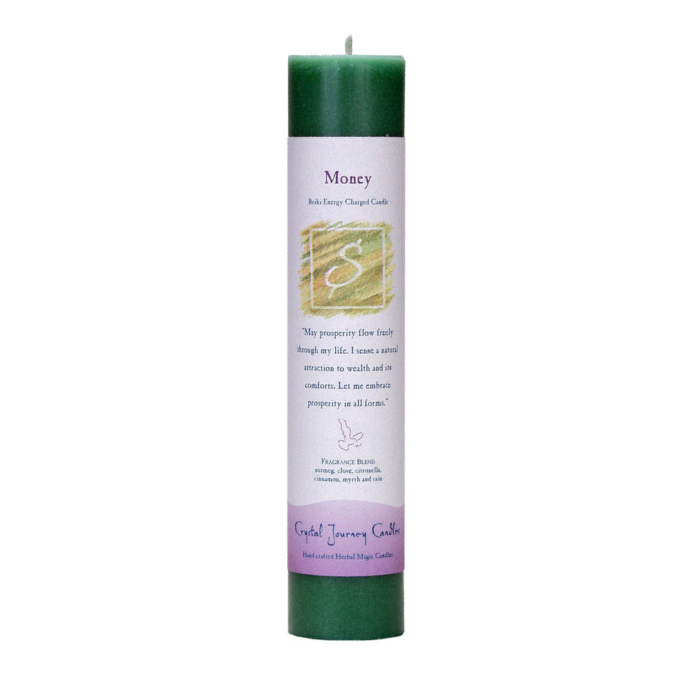 Reiki Herbal Pillar Candle Money - Concordia Style Boutique