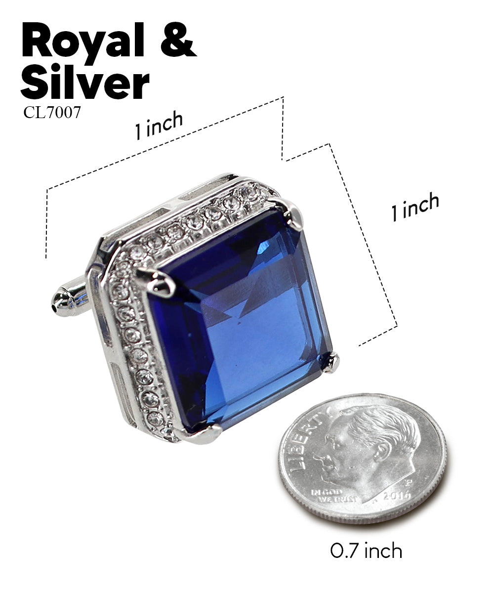 Vittorio Vico Large Big Square Crystal Colorstone Cufflinks: CL 70XX Series - Concordia Style Boutique