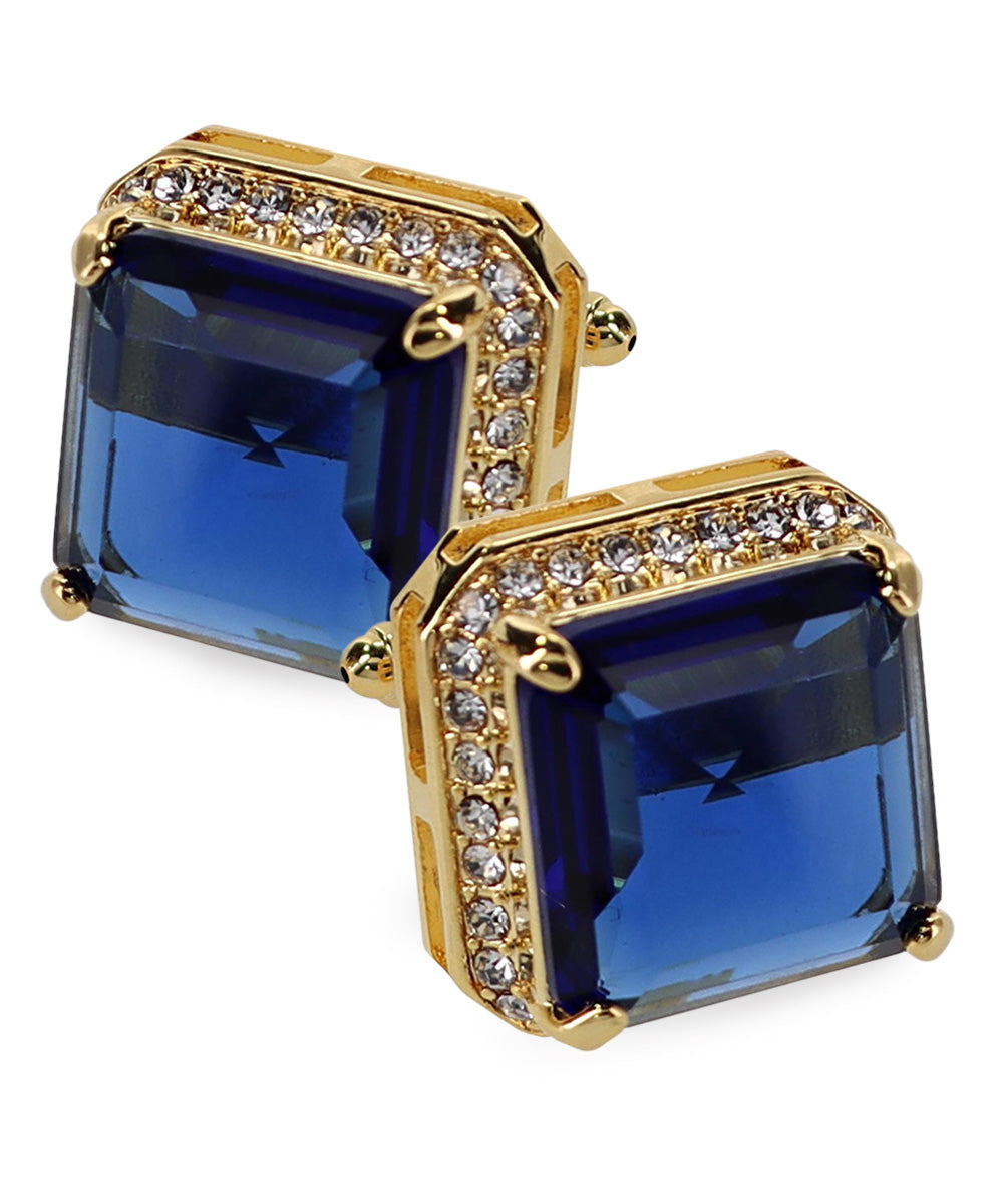 Vittorio Vico Large Big Square Crystal Colorstone Cufflinks: CL 70XX Series - Concordia Style Boutique