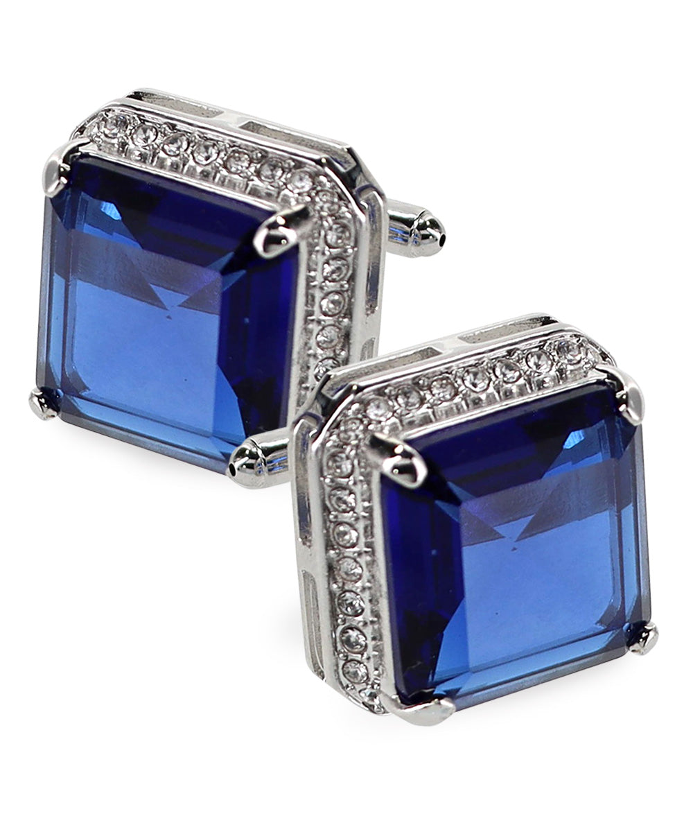 Vittorio Vico Large Big Square Crystal Colorstone Cufflinks: CL 70XX Series - Concordia Style Boutique