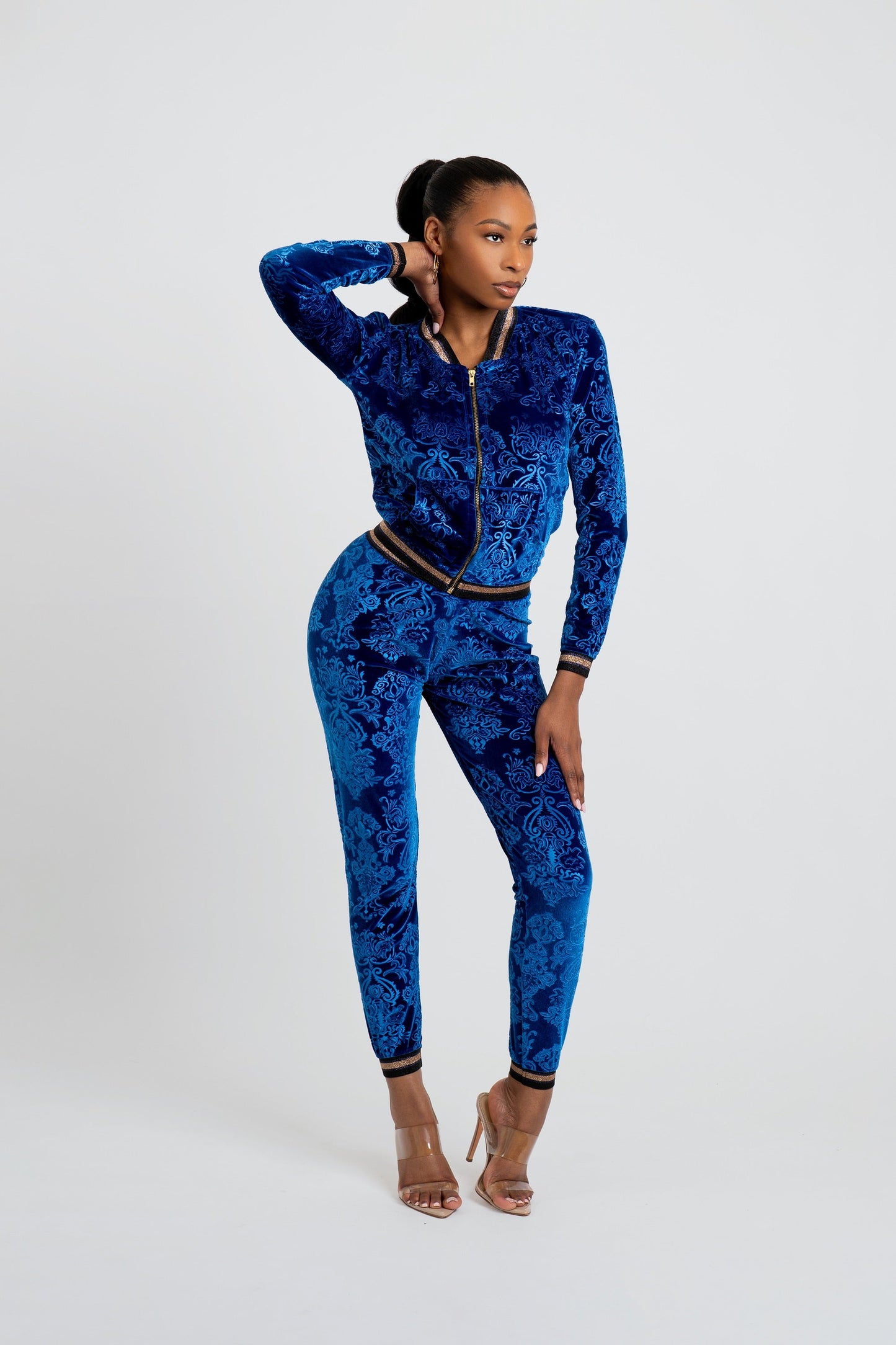 Royalty Velour Tracksuit - Sapphire