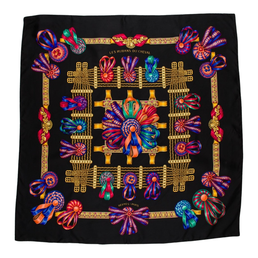 Rubans du Cheval Noir Vintage Silk Scarf Crossbody Bag