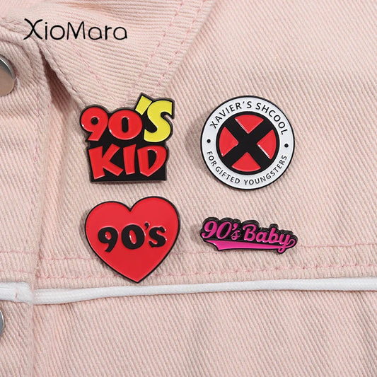 90s Nostalgia Enamel Pin Funny Slogans Lapel Brooch Badge Gift