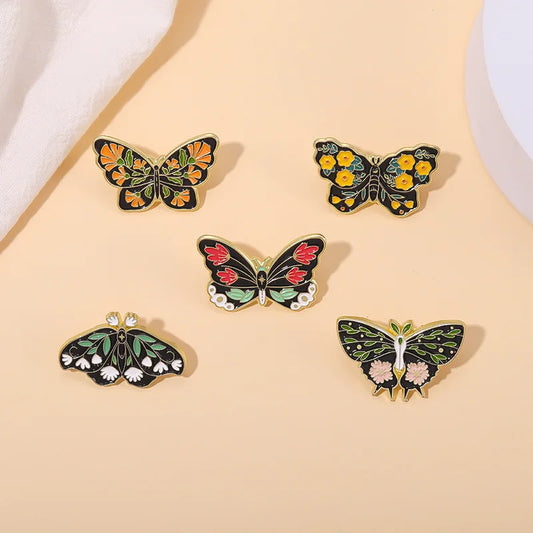 Butterfly Enamel Lapel Pin Brooch Jewelry Badge for Hat Backpack Bags