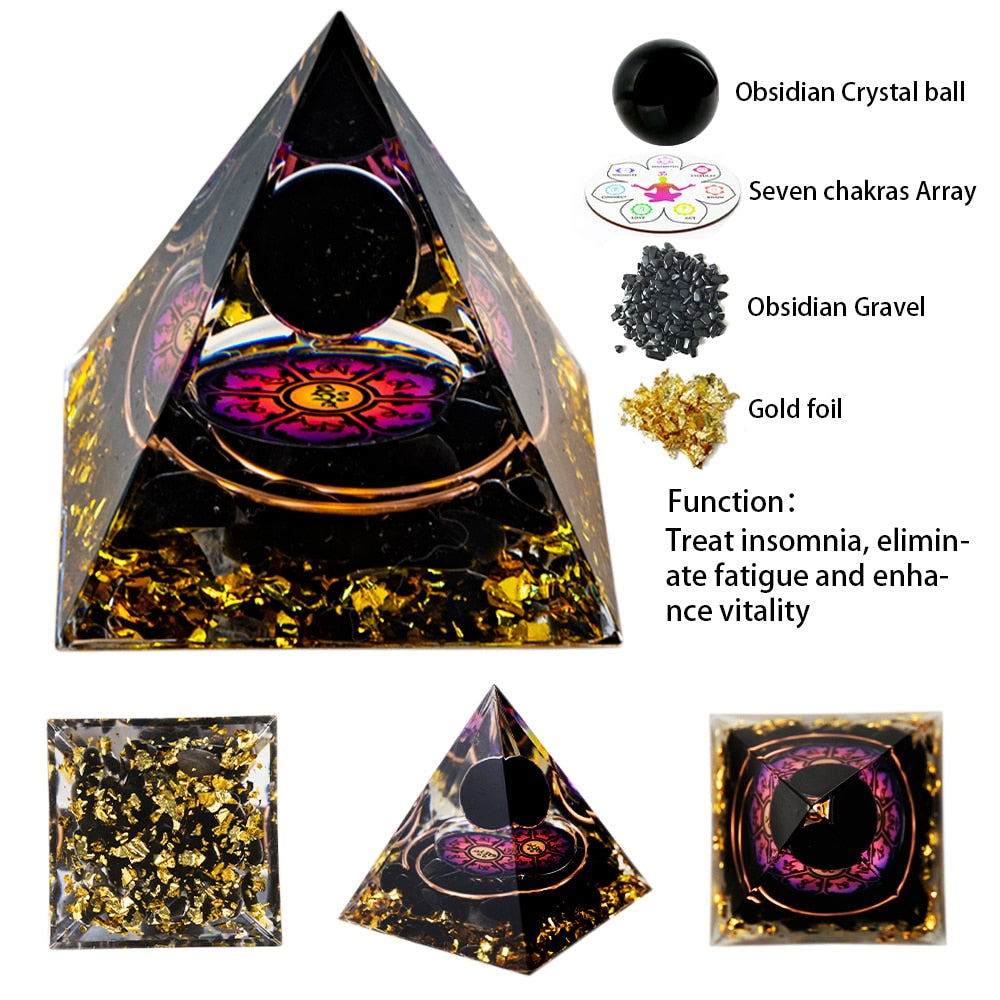 Sacred Energy Crystal Ball Pyramid