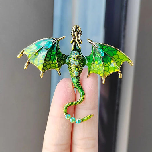 Custom Diamond Dragon Brooches - Enameled Animal Pins Manufacturer