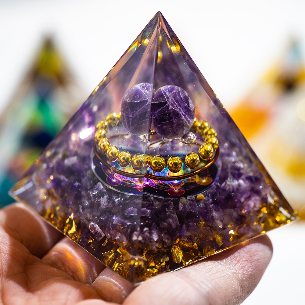 Sacred Energy Crystal Ball Pyramid