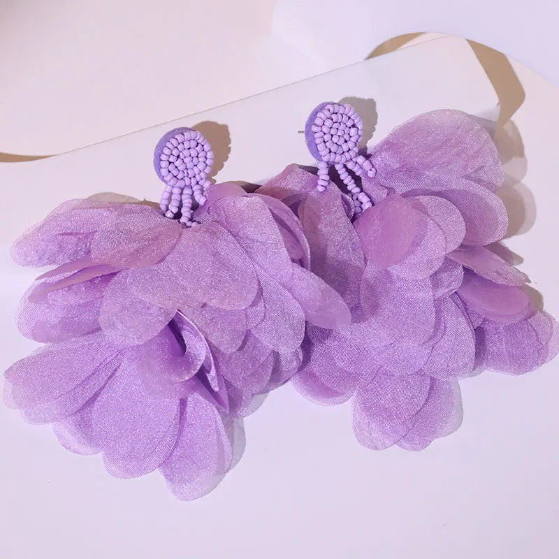 Handmade Cotton Long Tassel  Earrings